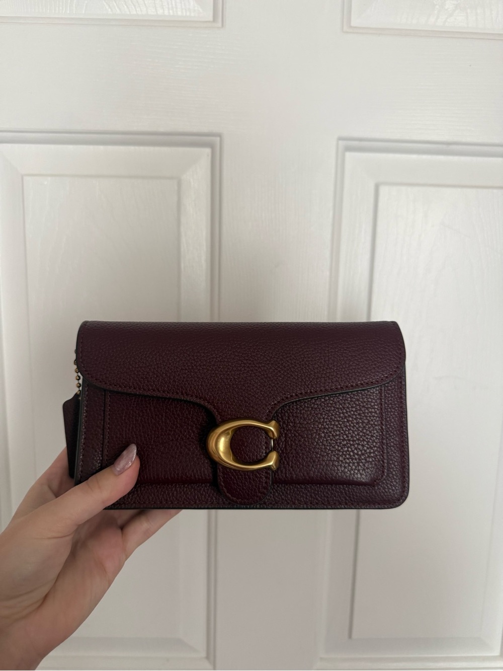 Coach Tabby Chain Clutch in Merlot